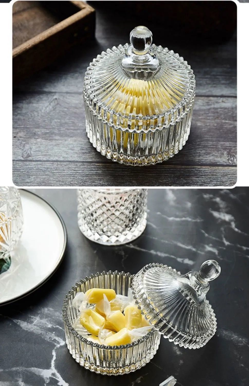 Picture of Candy jar ,glass jar, Dry Storage Glass Sugar Jar Jewelry Box Candle Holder Handmade Fragrance Candle Cup 400 ml