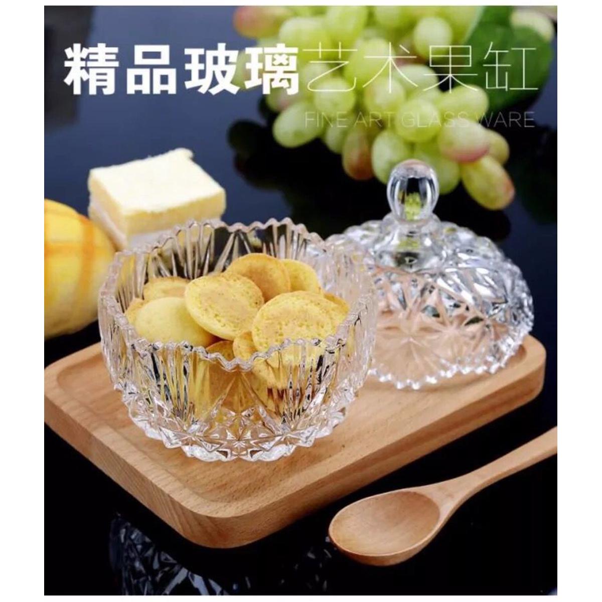 Picture of Glass Ornament Box Candy Box Transparent Tape Lid Storage Jar