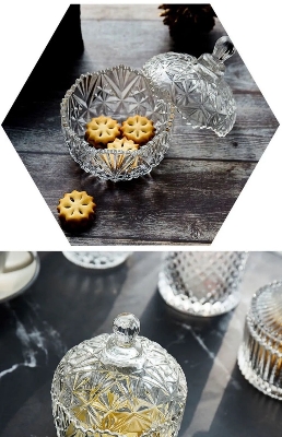 Picture of Glass Ornament Box Candy Box Transparent Tape Lid Storage Jar