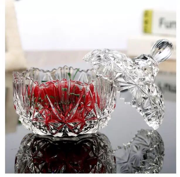 Picture of Glass Ornament Box Candy Box Transparent Tape Lid Storage Jar