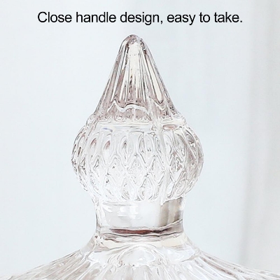 Picture of 350ml Crystal Diamond Faceted Jar with Crystal Lid,Suitable as A Candy Bow