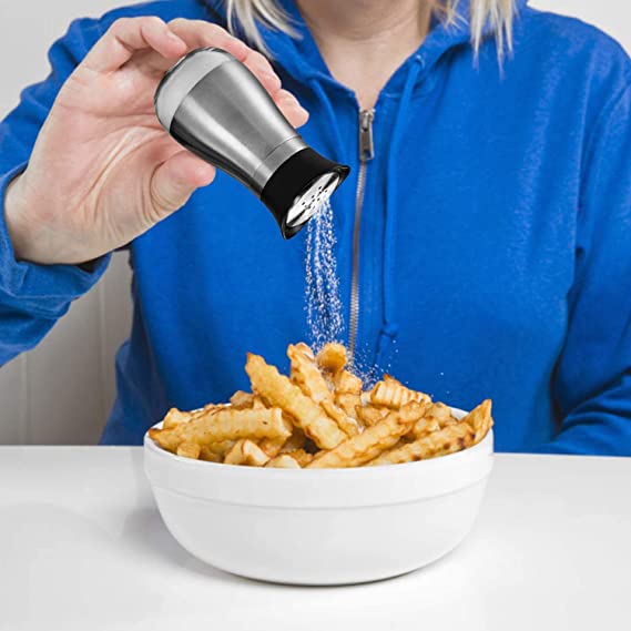 Picture of Cute Salt and Pepper Stainless Steel Glass Bottom Spice Dispenser