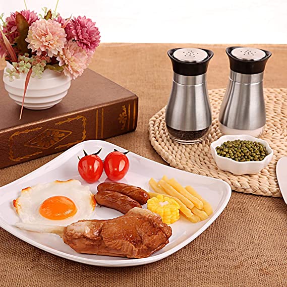 Picture of Cute Salt and Pepper Stainless Steel Glass Bottom Spice Dispenser