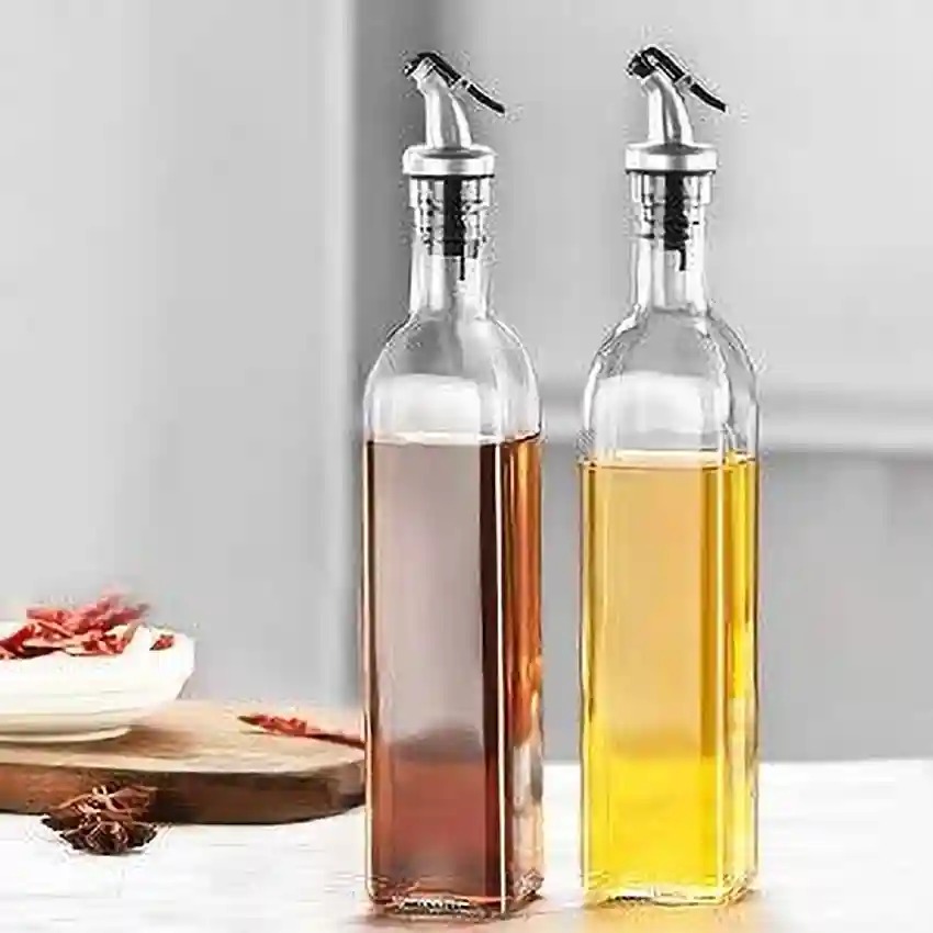 Picture of 500ml Glass Oil Dispenser Bottle for Kitchen  Leak-Proof Cork Transparent Oil Pourer and Holder