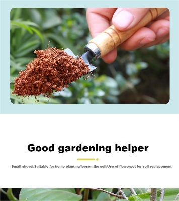 Picture of 3PCS Gardening Tool Set Hand Planting Mini Wood Handle Shovel Spade Trowel Gardening Tools For Flowers Succulent Tranplanting