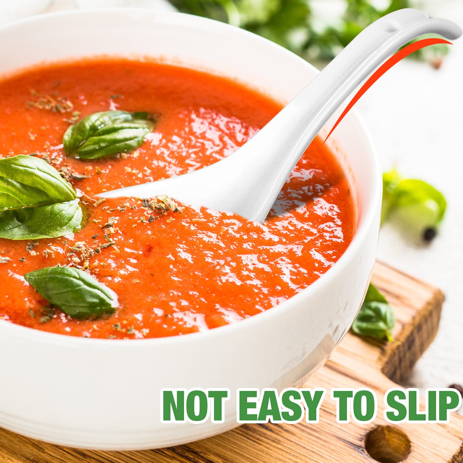 Picture of Plain White Ceramic Spoon (6 pcs) Kis Soup Spoon, Korean Chinese Rice Scoop Ice Cream Ladle, Porcelain Dinner Spoon - Minimalistic Sophistication