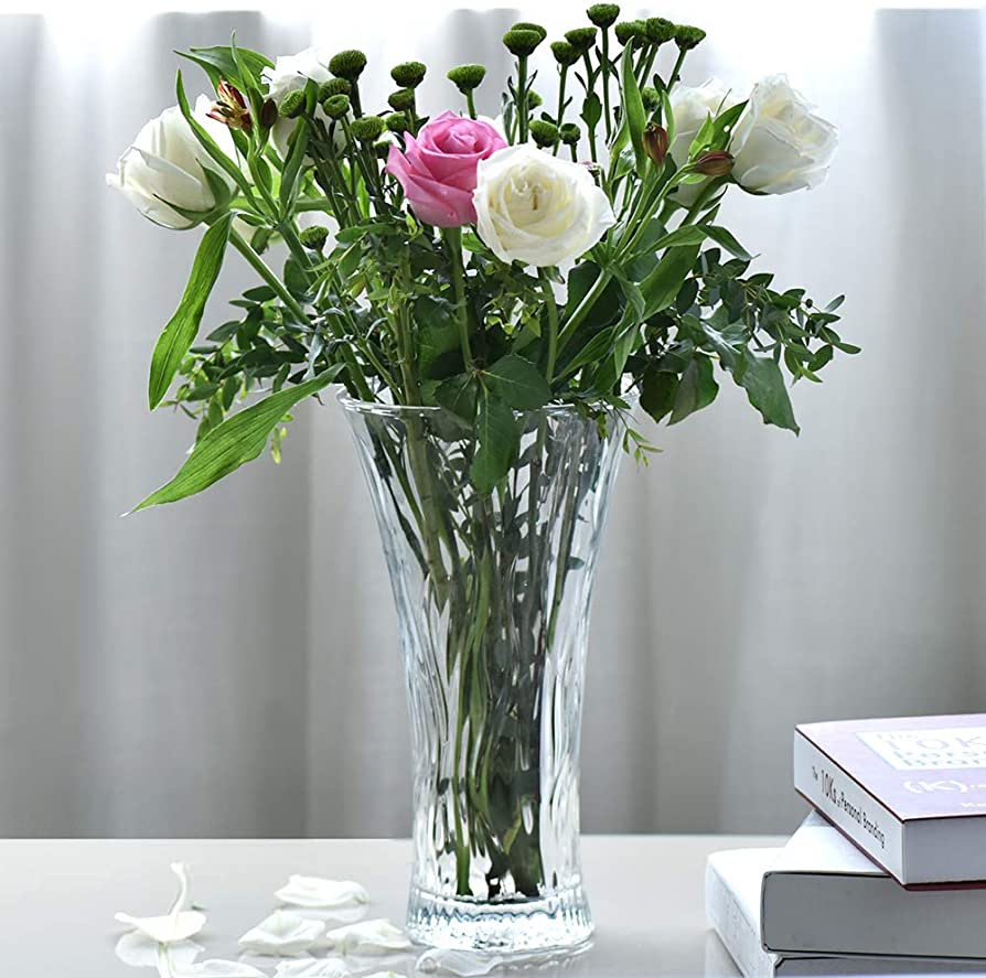 Picture of 7.5'' Inch Glass Vases For Home Decor Clear Height Glass Crystal Vases - Flower Vase