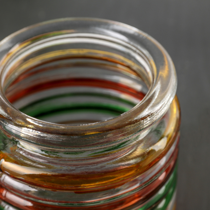 Picture of Glass Jar for 280 ml mix color rainbow  color jar 1/3 pcs set