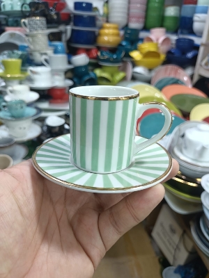 Picture of Tea Cup set cup piris /Saucer Set Coffee Cup Drinkware 50ML .Ceramic cup set premium quality