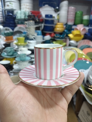 Picture of Tea Cup set cup piris /Saucer Set Coffee Cup Drinkware 50ML .Ceramic cup set premium quality