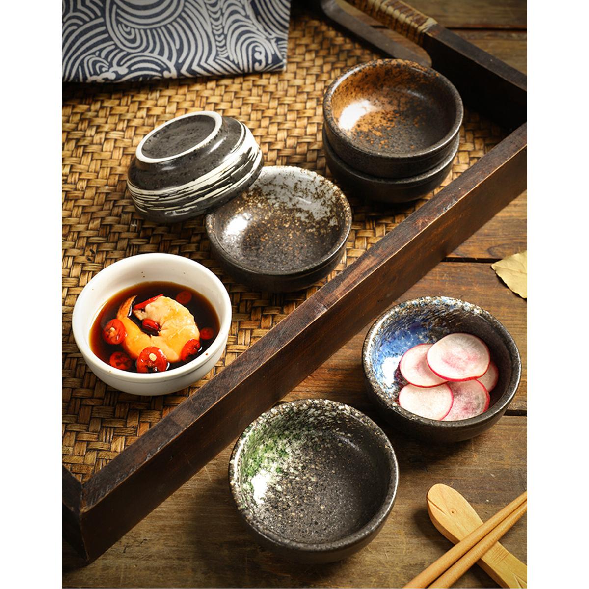Picture of 1Pcs Super Cute Ceramic Sauce Dish bowl bati Mini Tray Small Plate Side Seasoning Dish Condiment Dishes Sushi Soy Snack Dipping Home Bowl