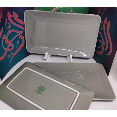 Picture of ceramic Serving Platter, 10” Rectangular Plates Serving Tray Porcelain Platters for Parties, Sushi, Dessert Microwave and Dishwasher Safe