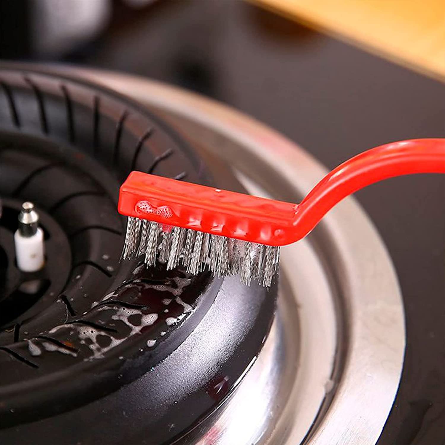 Picture of 3Pcs/Set 7 inches Stainless Steel Brush Brass Cleaning Brush Polishing Rust Remover Metal Wire Brush Cleaning Tool Family