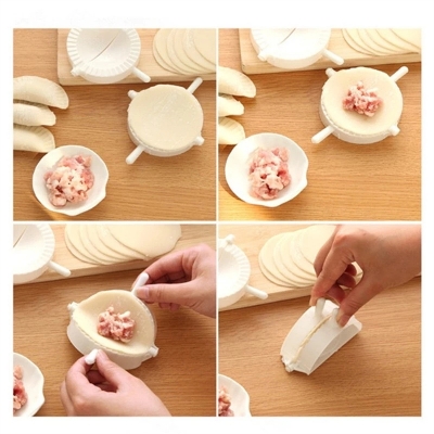 Picture of Dumpling Mold Dough Press Gadgets 3pcs/set DIY Plastic  Cooking Dumplings Easily Ravioli Maker Jiaozi Maker Gadget Kichen Tool