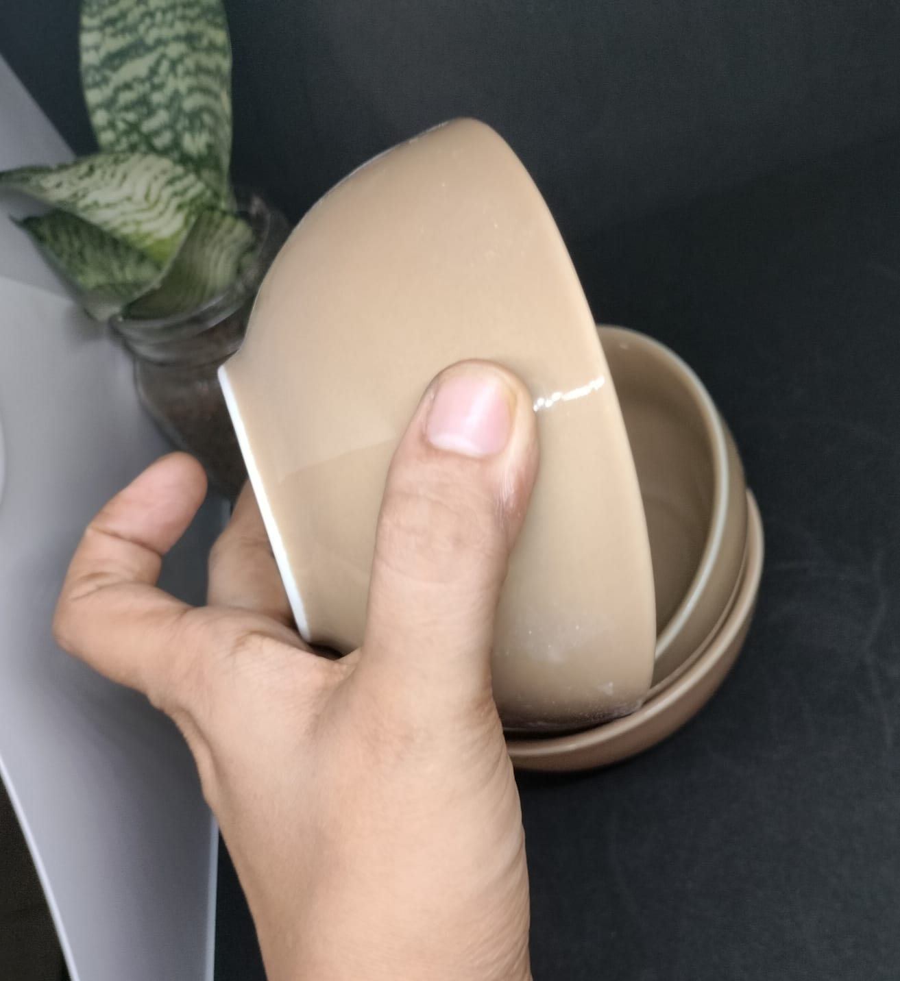 Picture of Ceramic Rice Bowl 3.5/4.5 Inch Japanese Style Large Soup Bowl Under Glaze Color Simple  Household Ramen Noodles Bowl Tableware