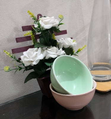 Picture of Ceramic Rice Bowl 3.5/4.5 Inch Japanese Style Large Soup Bowl Under Glaze Color Simple  Household Ramen Noodles Bowl Tableware