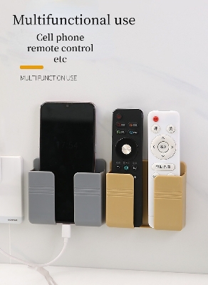 Picture of Multifunction Punch Free Wall Mounted Storage Box Organizer TV Remote Control Mobile Phone Plug Charging Holder