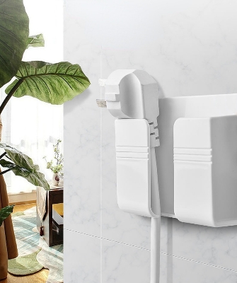 Picture of Multifunction Punch Free Wall Mounted Storage Box Organizer TV Remote Control Mobile Phone Plug Charging Holder