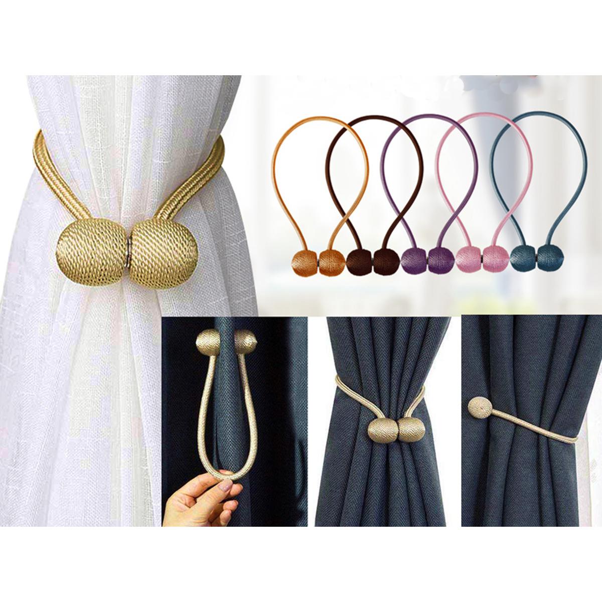Picture of 1 pair Magnetic Curtain Tieback Buckle Strap Holdbacks Magnet Clip For Curtain Rod Tie Backs Hanging Belts Rope Accessoires