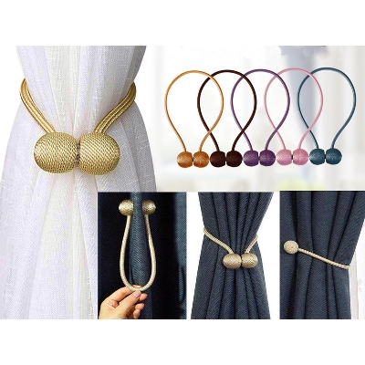 Picture of 1 pair Magnetic Curtain Tieback Buckle Strap Holdbacks Magnet Clip For Curtain Rod Tie Backs Hanging Belts Rope Accessoires