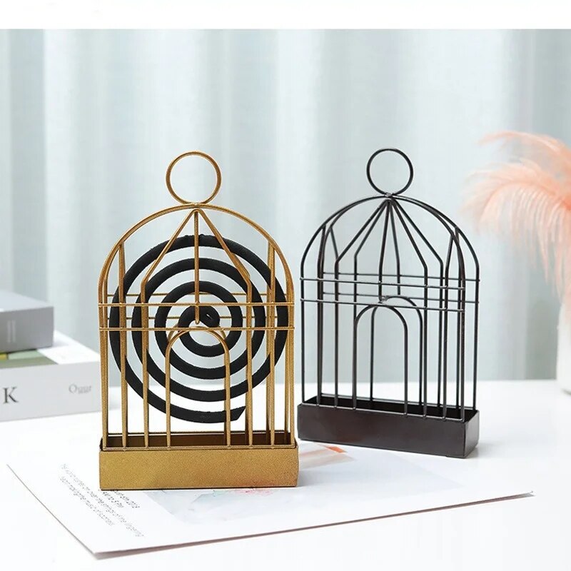 Picture of Metal Mosquito Coil Holder Birdcage Incense Rack Home Decoration