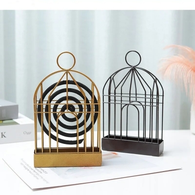Picture of Metal Mosquito Coil Holder Birdcage Incense Rack Home Decoration
