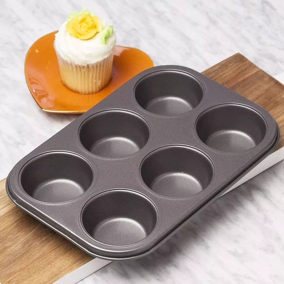 Picture of 6 Cup Cupcake Pan Muffin Tray Cupcake Mold Muffin Pan Carbon Steel Baking Pan Non Stick Bakeware Biscuit Pan Microwave Cake