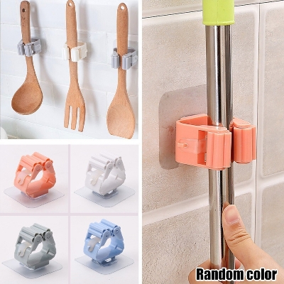 Picture of 1PCS Home Storage Rack Bathroom Suction Hanging Pipe Traceless Hooks Wall Mounted Mop Organizer Holder Waterproof Broom Hanger