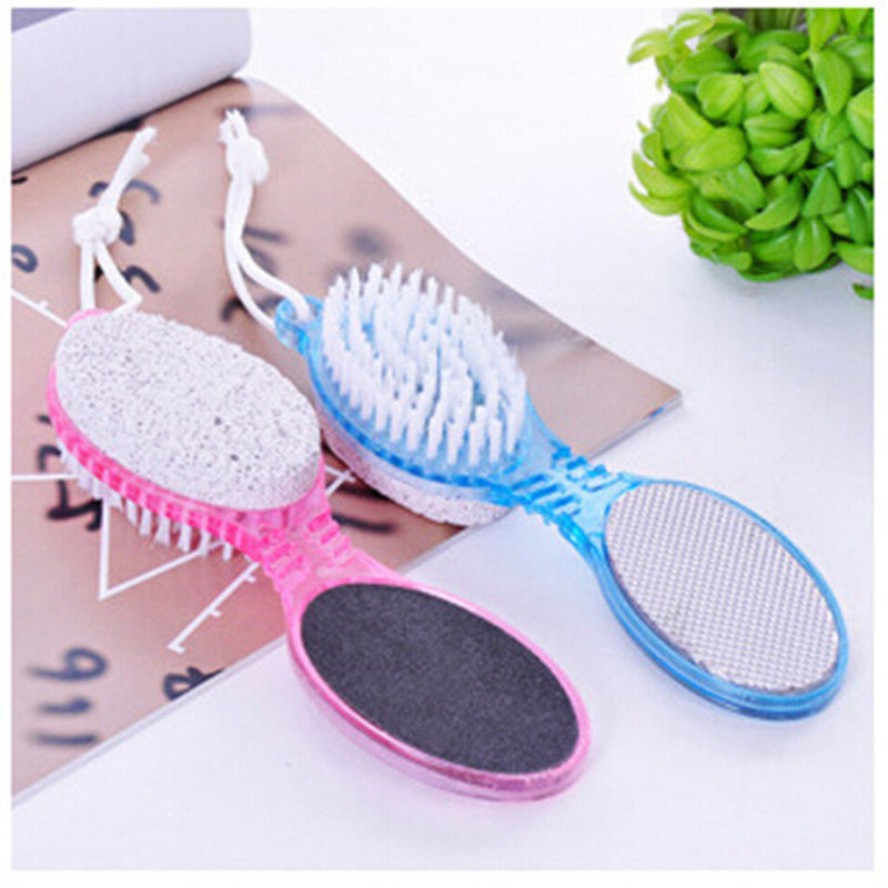 Picture of foot scruber 1PC Foot Care Tool 4in1 Foot Pumice Stone Dead Skin Remover Brush Pedicure Grinding Tool Random Color