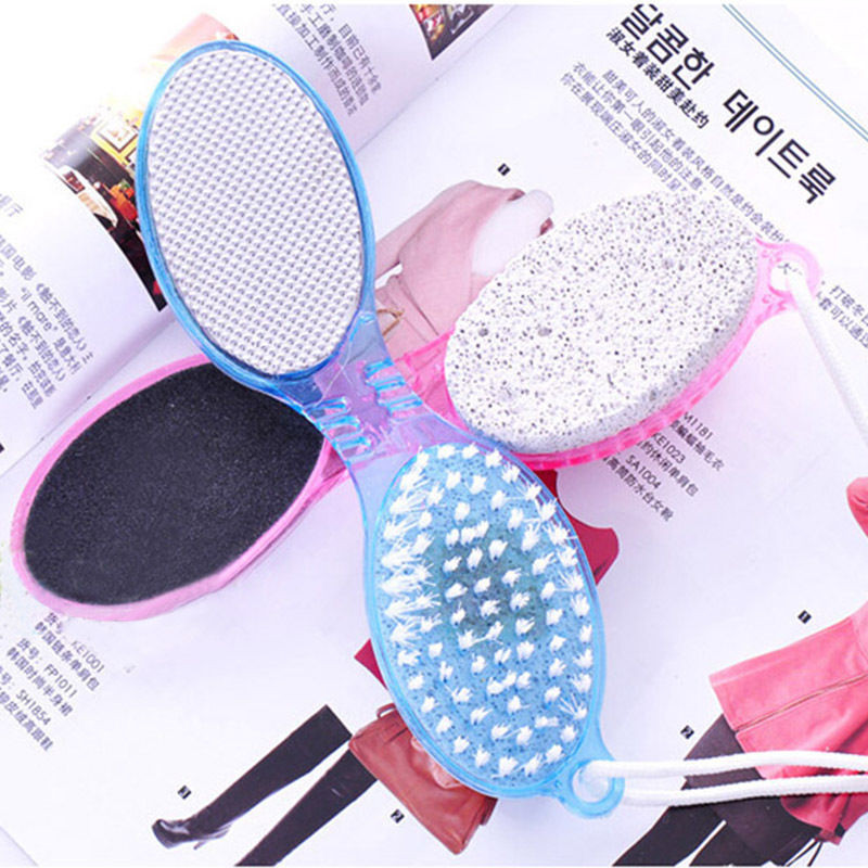 Picture of foot scruber 1PC Foot Care Tool 4in1 Foot Pumice Stone Dead Skin Remover Brush Pedicure Grinding Tool Random Color