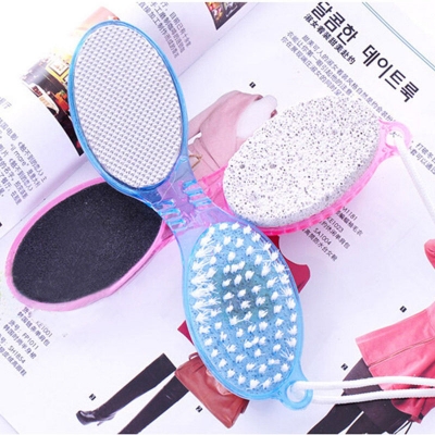 Picture of foot scruber 1PC Foot Care Tool 4in1 Foot Pumice Stone Dead Skin Remover Brush Pedicure Grinding Tool Random Color