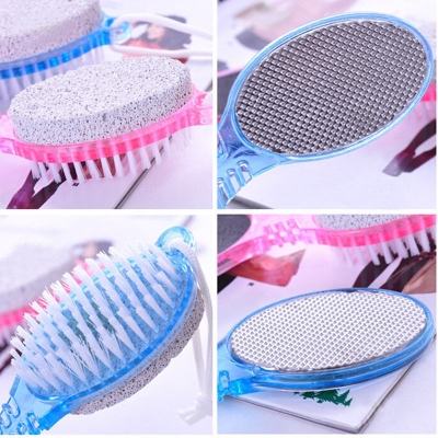 Picture of foot scruber 1PC Foot Care Tool 4in1 Foot Pumice Stone Dead Skin Remover Brush Pedicure Grinding Tool Random Color