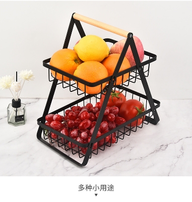 Picture of 2-Tier Countertop Fruit Basket Storage, Vegetable Rack Bread Display Stand for Kitchen, magazine rack leaving room