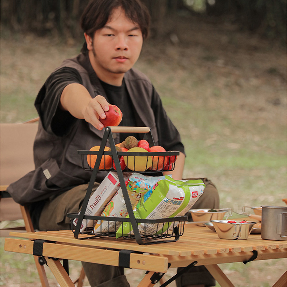 Picture of 2-Tier Countertop Fruit Basket Storage, Vegetable Rack Bread Display Stand for Kitchen, magazine rack leaving room