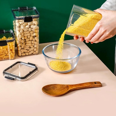 Picture of 1250ml Kitchen Sealed Jar Plastic Food Storage Box Multigrain Dried Fruit Tea Food Storage Containers With Lid Fridge Storage Tank