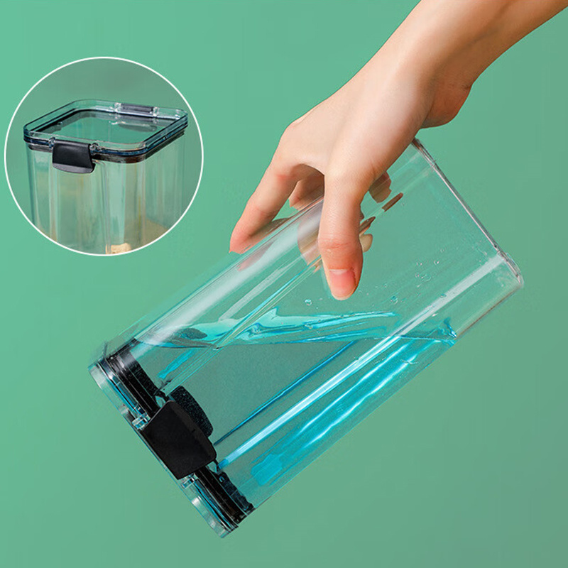 Picture of 1650ml Kitchen Sealed Jar Set Plastic Food Storage Box Multigrain Dried Fruit Tea Food Storage Containers With Lid Fridge Storage Tank