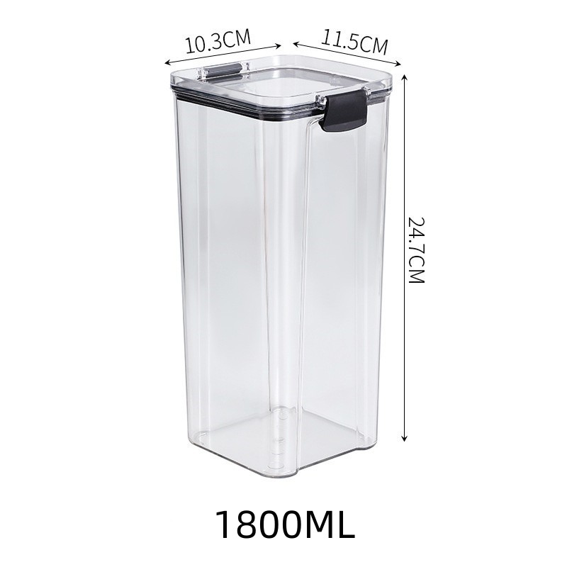 Picture of 1650ml Kitchen Sealed Jar Set Plastic Food Storage Box Multigrain Dried Fruit Tea Food Storage Containers With Lid Fridge Storage Tank