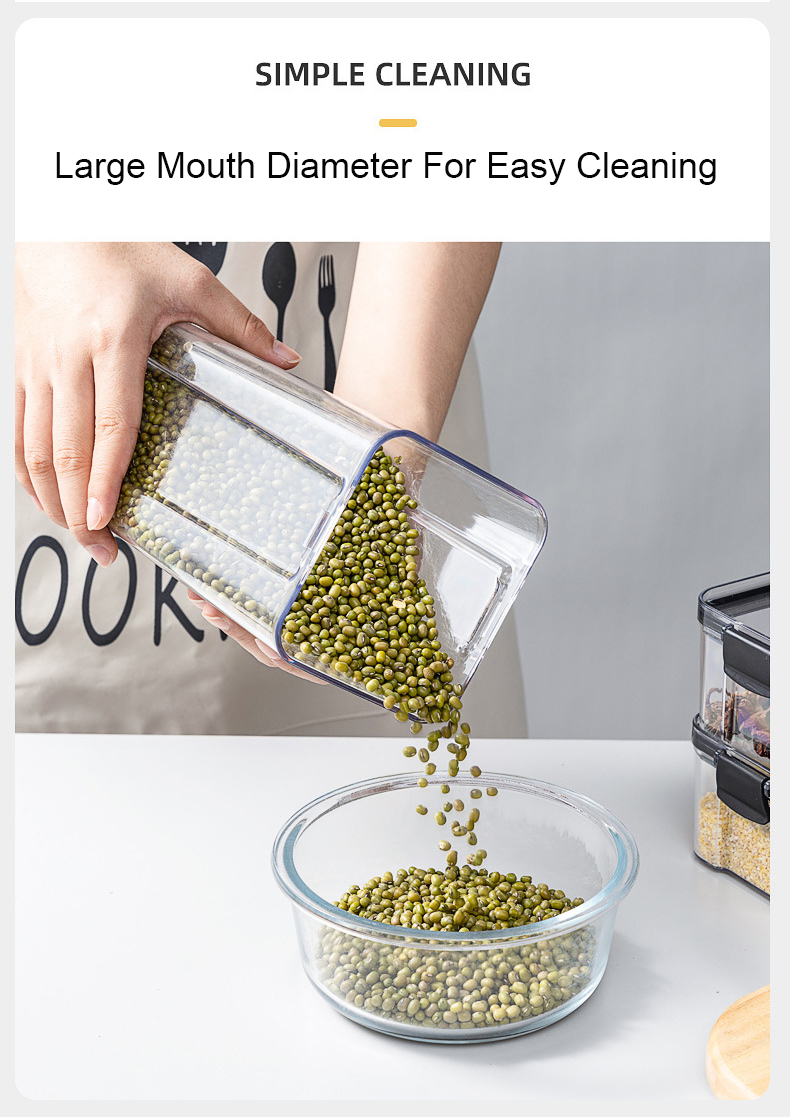 Picture of 1650ml Kitchen Sealed Jar Set Plastic Food Storage Box Multigrain Dried Fruit Tea Food Storage Containers With Lid Fridge Storage Tank