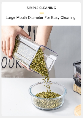 Picture of 1650ml Kitchen Sealed Jar Set Plastic Food Storage Box Multigrain Dried Fruit Tea Food Storage Containers With Lid Fridge Storage Tank