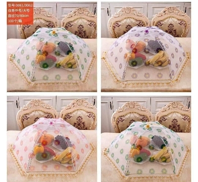 Picture of extra large Folding Food Cover  Pop-Up Food Mesh Cover  Tent Dome Net Umbrella  Anti Fly Mosquito Umbrella Kitchen Gadgets