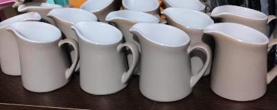 Picture of Sugar Creamer Milk Pots Pitcher Ceramics Seasoning Jar Creamer Container  coffee syrup sause gravy  serving Cup Tableware White Kitchen Tools