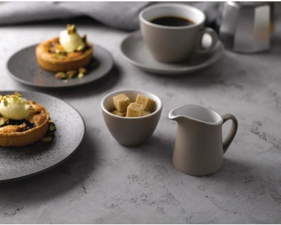 Picture of Sugar Creamer Milk Pots Pitcher Ceramics Seasoning Jar Creamer Container  coffee syrup sause gravy  serving Cup Tableware White Kitchen Tools