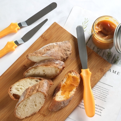 Picture of Butter Cake Cream Knife Spatula for Cake Bread 3pcs/set Stainless Steel Smoother Icing Frosting Spreader Fondant Pastry Cake