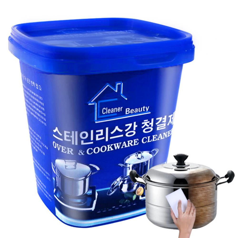Picture of Household Oven&cookware cleaner kitchen washing pot bottom black scale decontamination Stainless steel cleaning paste powerful