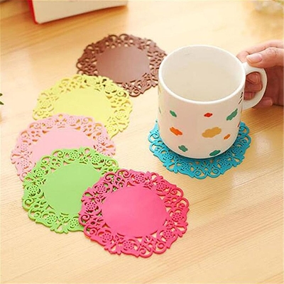Picture of Round Non-Slip Heat Resistant Silicone Table Mat 6pcs (Multicolored)