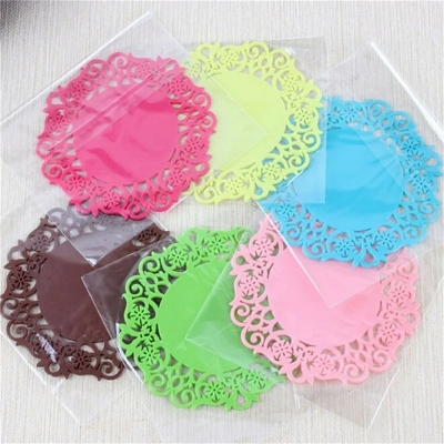 Picture of Round Non-Slip Heat Resistant Silicone Table Mat 6pcs (Multicolored)