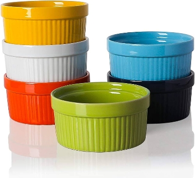 Picture of 3.5 inch(1 pc) trendy ceramic sause Bowls，colorful Candy Colored Ceramic Pudding Baking Cake Snack  sause  Dipping Bowl Household Tableware