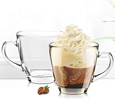 Picture of Glass Square Tea Cup 6 pieces and Saucer 6 pieces Set - 4 kuna - Coffee Mug