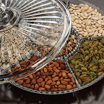 Picture of Transparent Acrylic Plate dry Fruit Plate Compartment With Cover