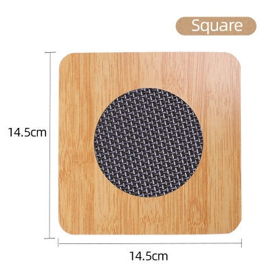 Picture of Square Shape Heating Insulation / Resistant Natural Bamboo Wooden Coaster Heat Pad
